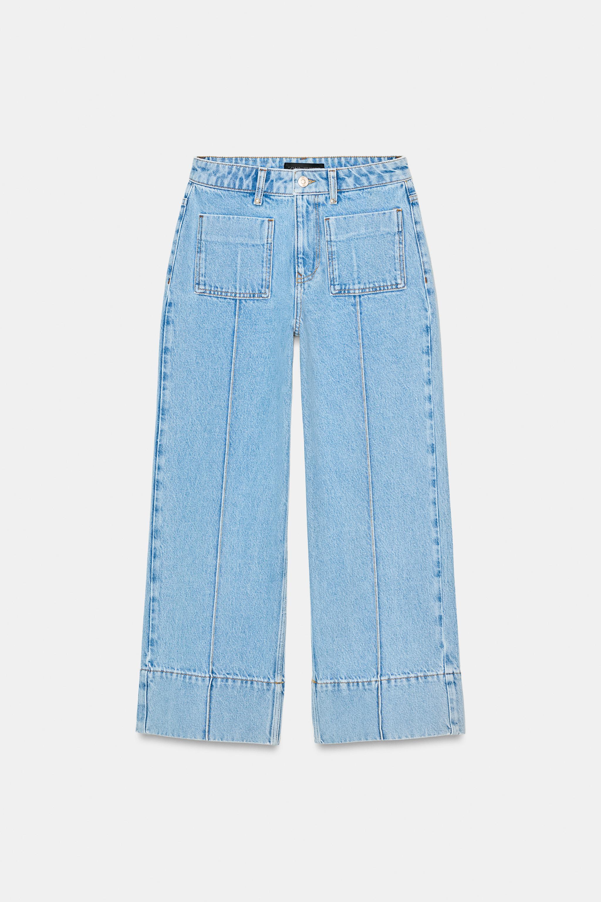 Z1975 HIGH WAIST WIDE LEG CROPPED JEANS